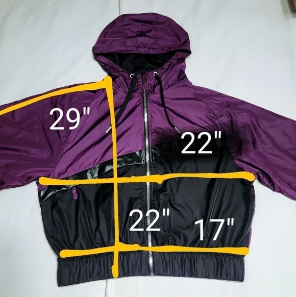 Puma After Glow Zip Hooded Cropped Jacket Large Purple Black - Picture 12 of 12
